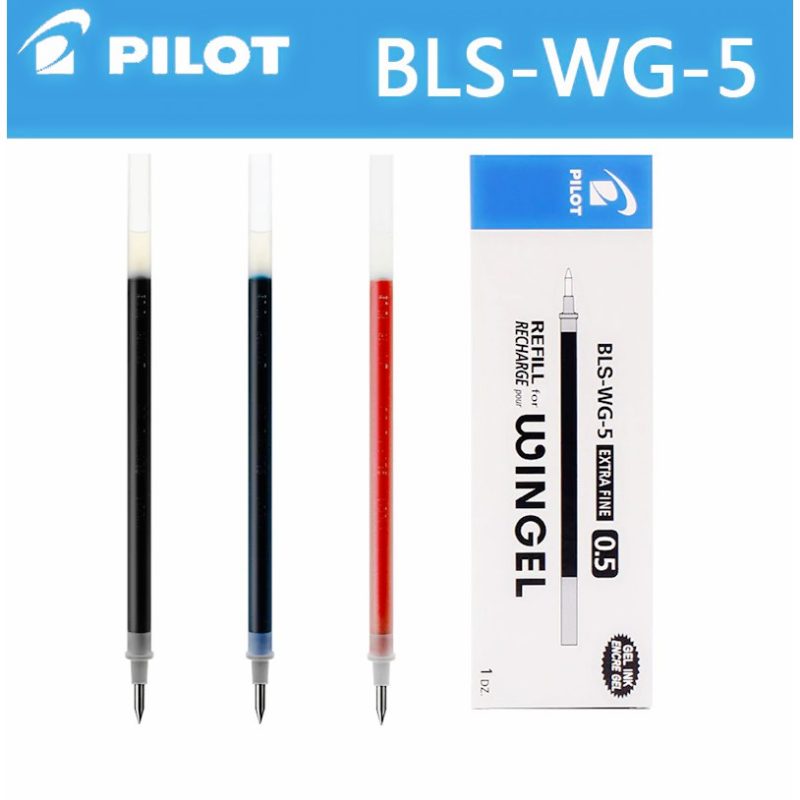 Set met 12 navulverpakkingen voor gelpen, rood, uitwisbaar, 0,5 mm, compatibel met pilot-pennen, hoogwaardige navullingen voor navulbare pennen, vloeibaar schrijven en sneldrogend